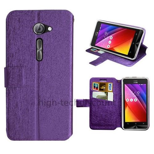 Housse Etui Coque Pochette Portefeuille Pour Asus Zenfone 2 Ze5551ml / Ze550ml + Film Ecran - Mauve