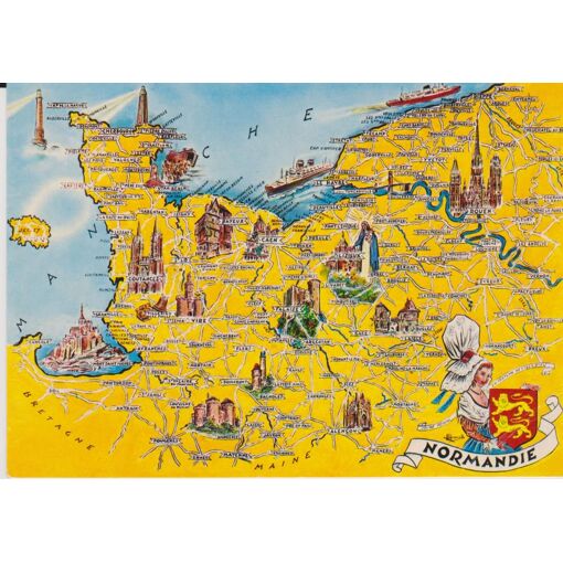Normandie Carte Touristique Carte Postale Rakuten