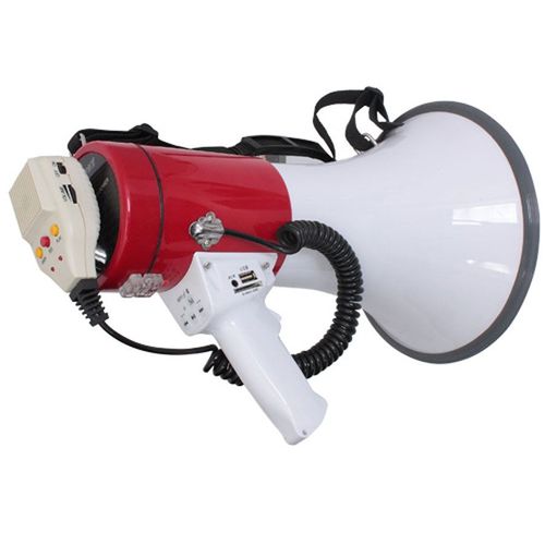 Mégaphone Porte Voix 50W avec sirene et port USB SD 600M de Portee, Manif Match Foot ect...