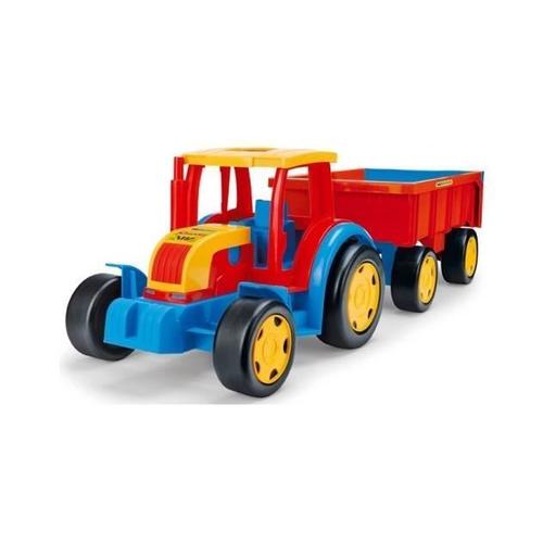 Tracteur Avec Remorque Pour Enfant - Wader - 85 Cm - Capacité De 100 Kg - Rouge