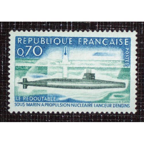 France N° 1615 Neuf Sans Charnière De 1969 - 70c « Sous-Marin « Le Redoutable », À Propulsion Nucléaire » 