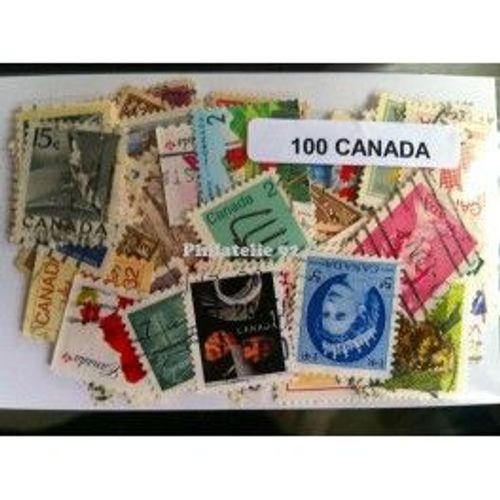 Canada 100 Timbres Différents Oblitéres