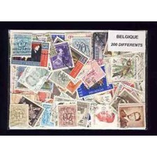 Belgique 200 Timbres Differents Oblitéres
