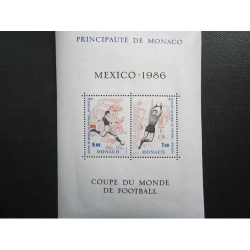 Monaco. Bloc N°35. Mexico 86. Coupe Du Monde De Football Au Mexique (1986)