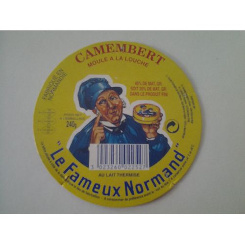 Etiquette Camembert Le Fameux Normand