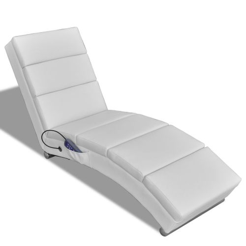 Vidaxl Chaise Longue De Massage Blanc Similicuir