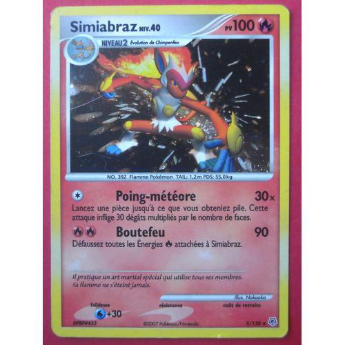 Pokemon Simiabraz Niv 40  100pv 5/130 Diamant Et Perle