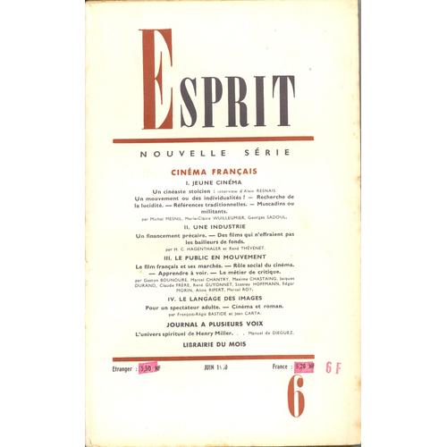 Esprit - N°6 - Juin 1960 - Cinéma Français