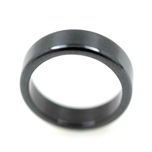 Bague Alliance Anneau Hématite Noire  6 Mm