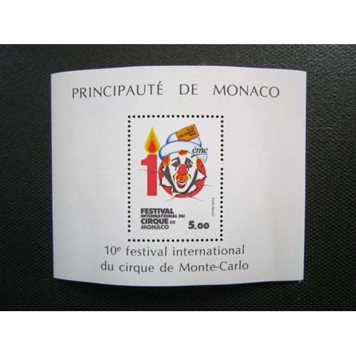 Monaco. Bloc N° 29: 10eme Festival International Du Cirque De Monte Carlo. (1984)