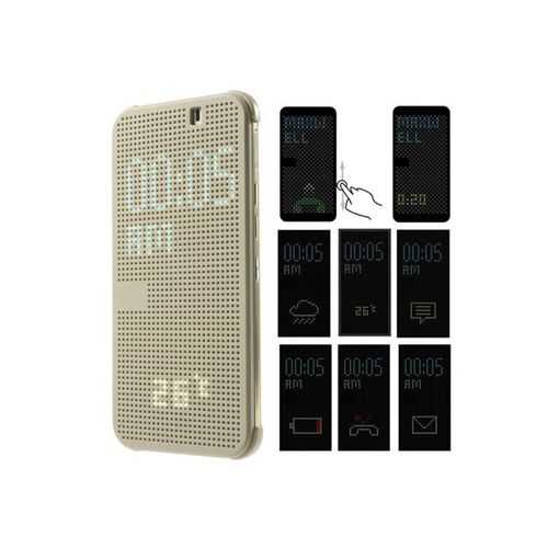 Coque/Housse Htc One M9 - Étui Etui À Rabat Dot View - Or
