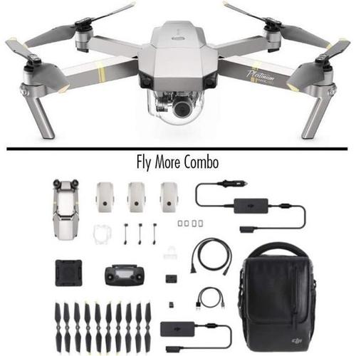 Drone Dji Mavic Pro Fly More Combo - 4k - Platinium - Caméra Intégrée - Wi-Fi - Portée +1000m-Dji