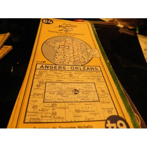 Carte Michelin N° 64 De Angers-Orleans