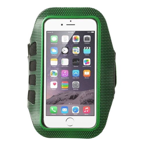 Housse Sportive Type Brassard De Jogging Pour Iphone 6 Coloris Noir Et Vert