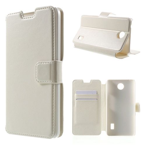 Etui Type Portefeuille Blanc Pour Huawei Ascend Y635 Rabat Latéral Articulé Fonc