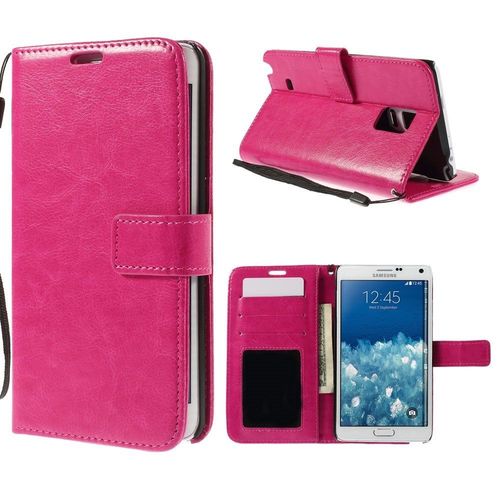 Etui Type Portefeuille Fushia Samsung Galaxy Note Edge Sm-N915 Rabat Latéral Fo