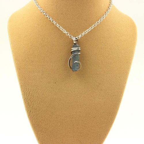 Pendentif Cristal De Cyanite   Argent 925 + Chaine