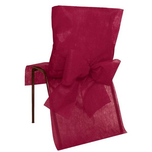 10 Housses De Chaise Bordeaux - 57491