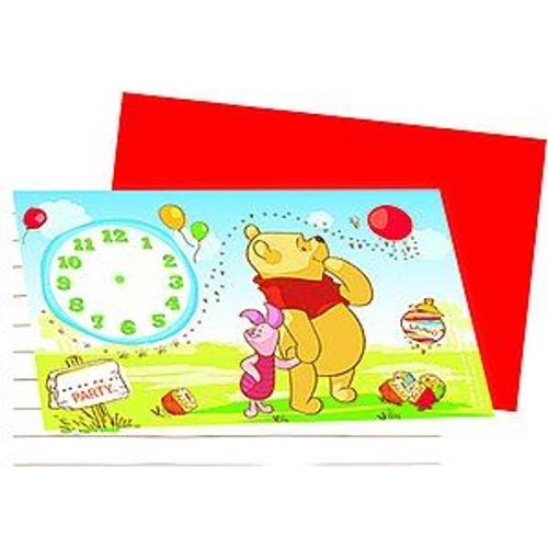 6 Cartes D'invitation Winnie L'ourson - 48416