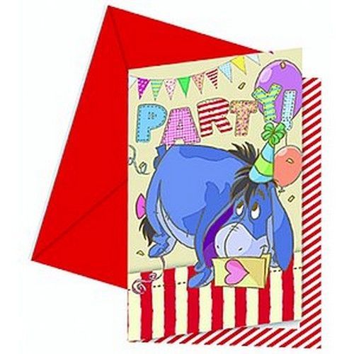 6 Cartes D'invitation Winnie Alphabet - 48433