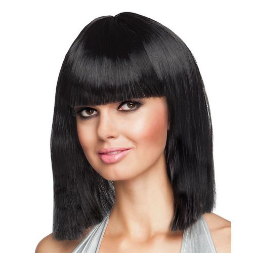 Perruque Carré Mi-Long Noire Adulte - 30544