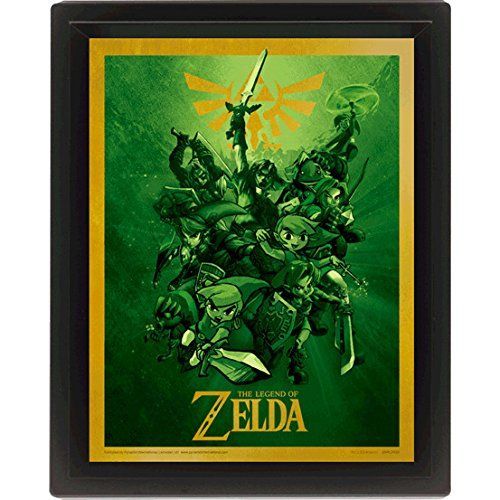 Legend Of Zelda - Posters Effet 3d Encadrés Link 26 X 20 Cm