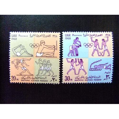 Egipto - Egypte - Egypt - Uar - 1968 - Yvert Nº 731 / 732 ** Mnh - Jeux Olympiques De Mexico