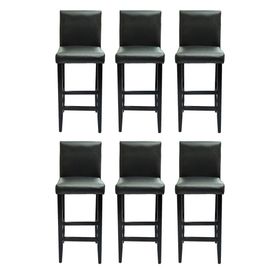 Tabourets De Bar 6 Pcs Noir Similicuir