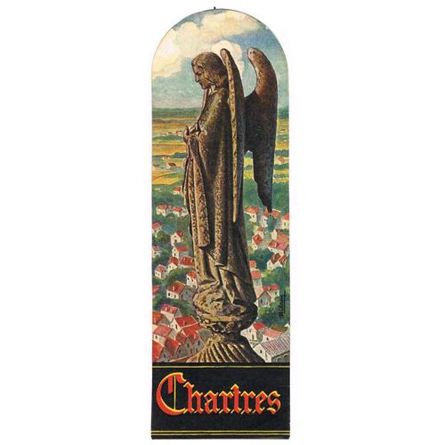 Marque-Page Signet Ancien Chartres, L'ange De La Cathédrale