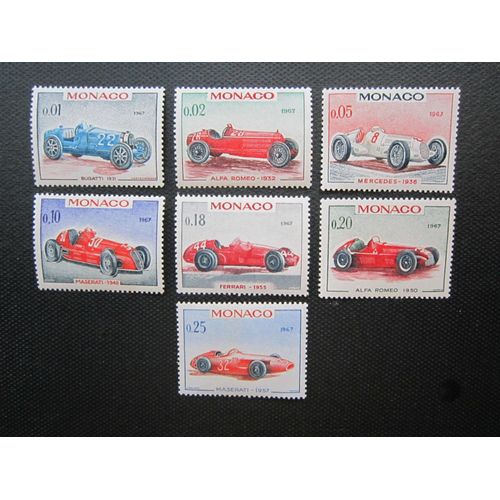 Monaco. 25eme Grand Prix Automobile. Voitures Des Vainqueurs. N°708-721 (1967)