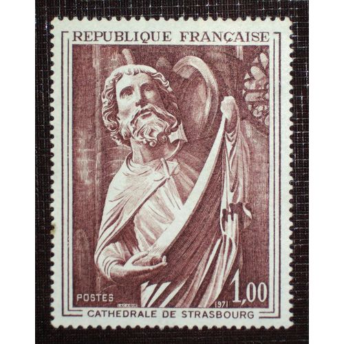 France N° 1654 Neuf Sans Charnière De 1970 - 1f « Sculpture De La Cathédrale De Strasbourg »