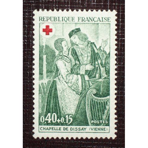 France N° 1661 Neuf Sans Charnière De 1970 - 40c+15c « Croix-Rouge : Fresques De La Chapelle De Dissay (Vienne) »