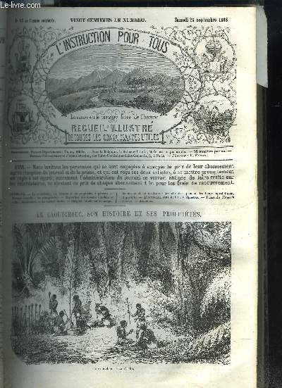 L'instruction Pour Tous- Receuil Illustre De Toutes Les Connaissances Utiles N°13  / Le Caoutchouc, Son Histoire Et Ses Propriétés, 1 Gravures. Exposition Des Insectes Nuisibles Et Utiles : ...