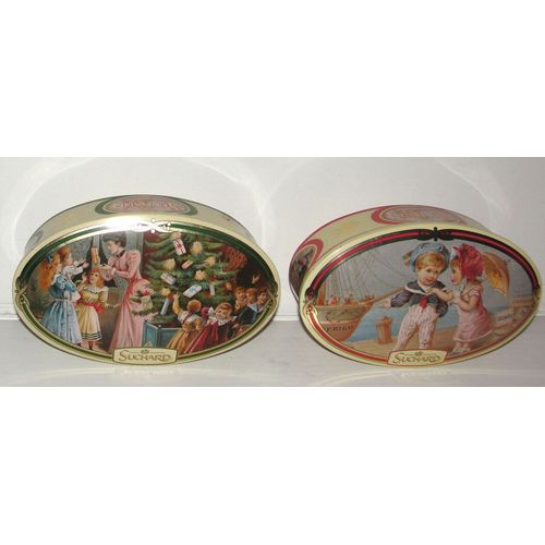 Suchard Ancienne Boite En Fer Ovale  2 Boite Vintage.