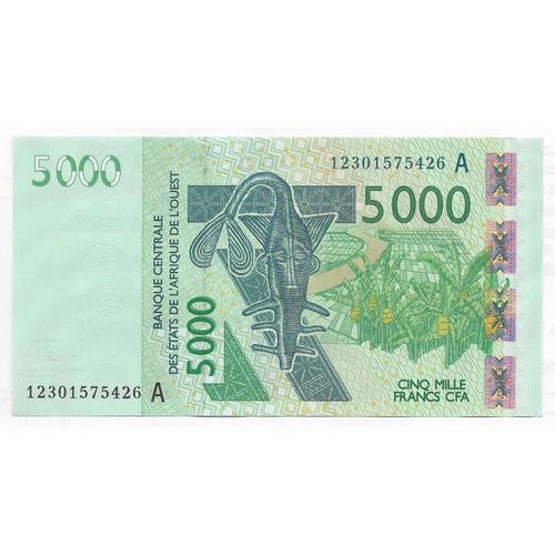 Billet 5000 Francs Cfa - Bceao - 2012 - Spl - Côte D'ivoire