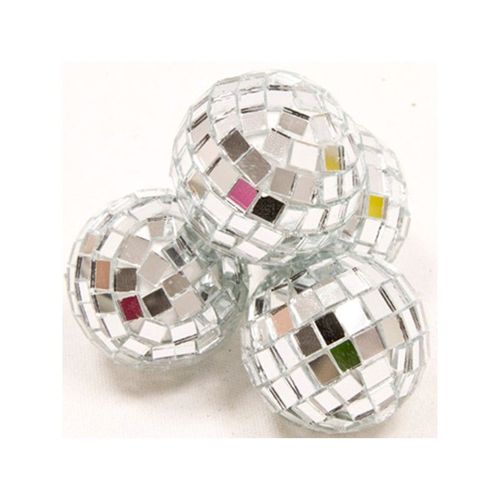 4 Mini Boules A Facettes Argentées - 52760