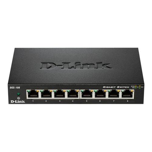 D-Link DGS 108 - Commutateur - non géré - 8 x 10/100/1000 - de bureau