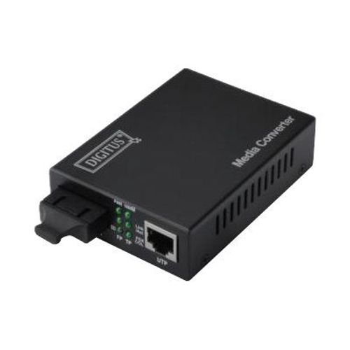 DIGITUS Professional DN-82121-1 - Convertisseur de média à fibre optique - 1GbE - 10Base-T, 1000Base-LX, 100Base-TX, 1000Base-T - RJ-45 / mode unique SC - jusqu'à 10 km - 1310 nm