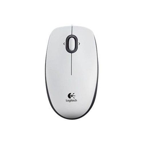 Logitech B100 - Souris - droitiers et gauchers - optique - 3 boutons - filaire - USB - blanc