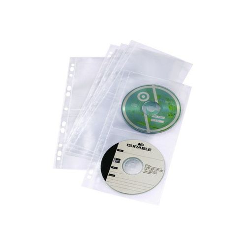 Durable Cd/ Dvd Cover Pocket Light S - Page Du Classeur À Cd/Dvd - Capacité : 4 Cd/Dvd - Transparent