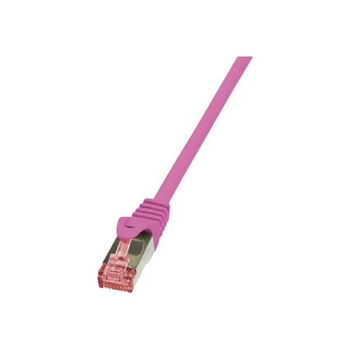 LogiLink PrimeLine - Cordon de raccordement - RJ-45 (M) pour RJ-45 (M) - 2 m - SFTP, PiMF - CAT 6 - sans halogène - rose