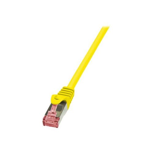 LogiLink PrimeLine - Cordon de raccordement - RJ-45 (M) pour RJ-45 (M) - 25 cm - SFTP, PiMF - CAT 6 - sans halogène - jaune