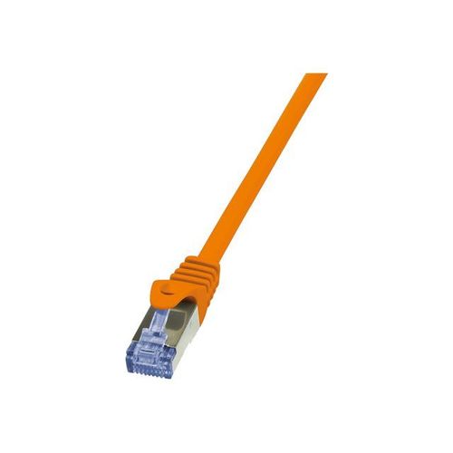 LogiLink PrimeLine - Cordon de raccordement - RJ-45 (M) pour RJ-45 (M) - 2 m - SFTP, PiMF - CAT 6a - sans halogène - orange