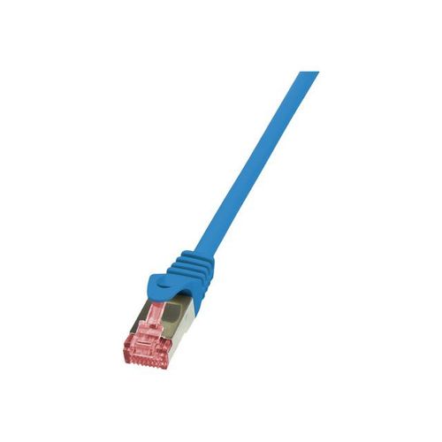 LogiLink PrimeLine - Cordon de raccordement - RJ-45 (M) pour RJ-45 (M) - 25 cm - SFTP, PiMF - CAT 6 - sans halogène - bleu