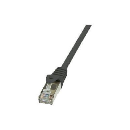 LogiLink - Cordon de raccordement - RJ-45 (M) pour RJ-45 (M) - 25 cm - paire torsadée écrantée (F/UTP) - CAT 5e - moulé, sans crochet - noir