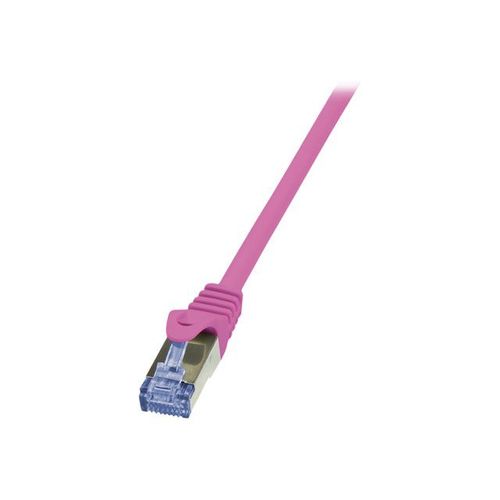 LogiLink PrimeLine - Cordon de raccordement - RJ-45 (M) pour RJ-45 (M) - 1.5 m - SFTP, PiMF - CAT 6a - sans halogène, moulé, sans crochet - rose