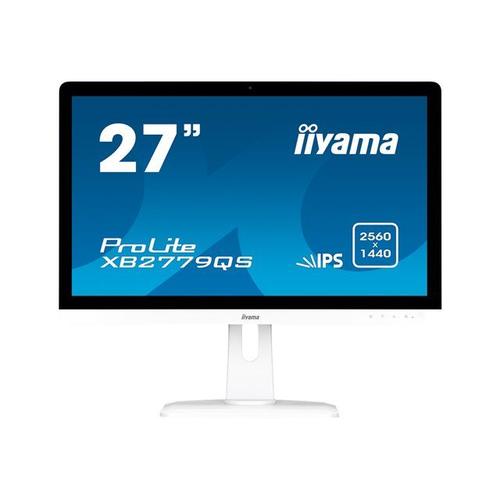 iiyama ProLite XB2779QS-W1 - Écran LED - 27" - 2560 x 1440 - AH-IPS - 440 cd/m² - 1000:1 - 5 ms - HDMI, DVI-D, VGA, DisplayPort - haut-parleurs - noir, blanc, argent
