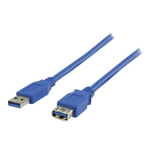 Valueline - Câble USB - USB type A (F) pour USB type A (M) - 2 m - bleu