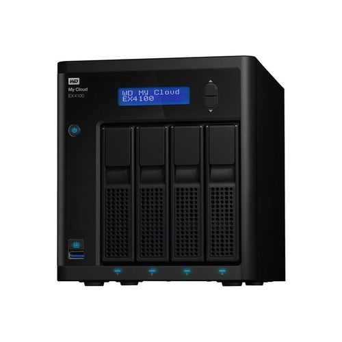 WD My Cloud EX4100 WDBWZE0160KBK - Serveur NAS - 4 Baies - 16 To - HDD 4 To x 4 - RAID 0, 1, 5, 10, JBOD, disque de réserve 5 - RAM 2 Go - Gigabit Ethernet - iSCSI support