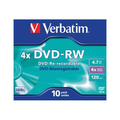 Verbatim DataLifePlus - 10 x DVD-RW - 4.7 Go 4x - boîtier CD